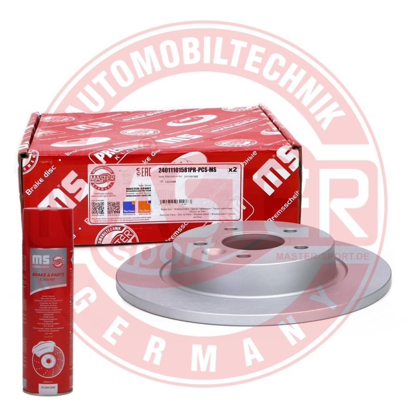 Brake Disc Set + Cleaner MASTER-SPORT 24011101581PR-PCS-MSP OE Ref 1223566 MASTER SPORT