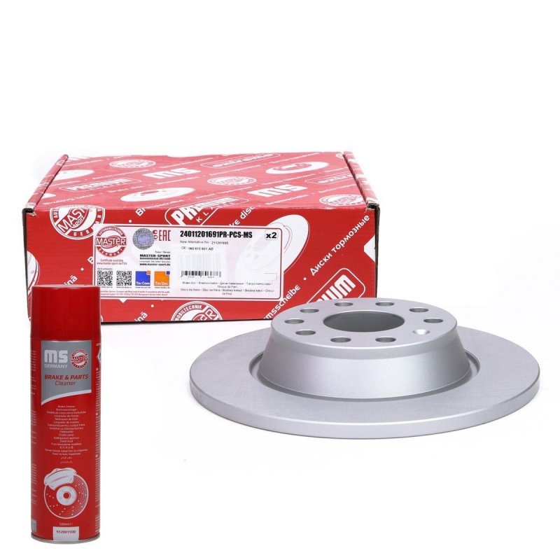 Brake Disc Set + Cleaner MASTER-SPORT 24011201691PR-PCS-MSP OE Ref 1K0615601AD MASTER SPORT
