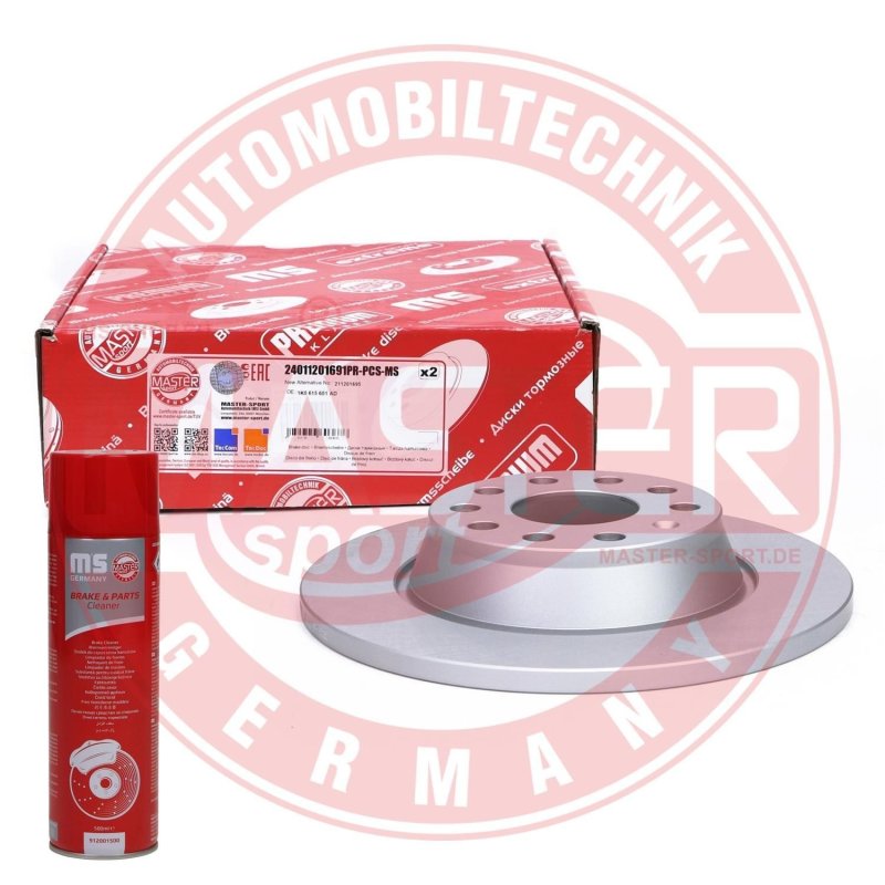 Brake Disc Set + Cleaner MASTER-SPORT 24011201691PR-PCS-MSP OE Ref 1K0615601AD MASTER SPORT