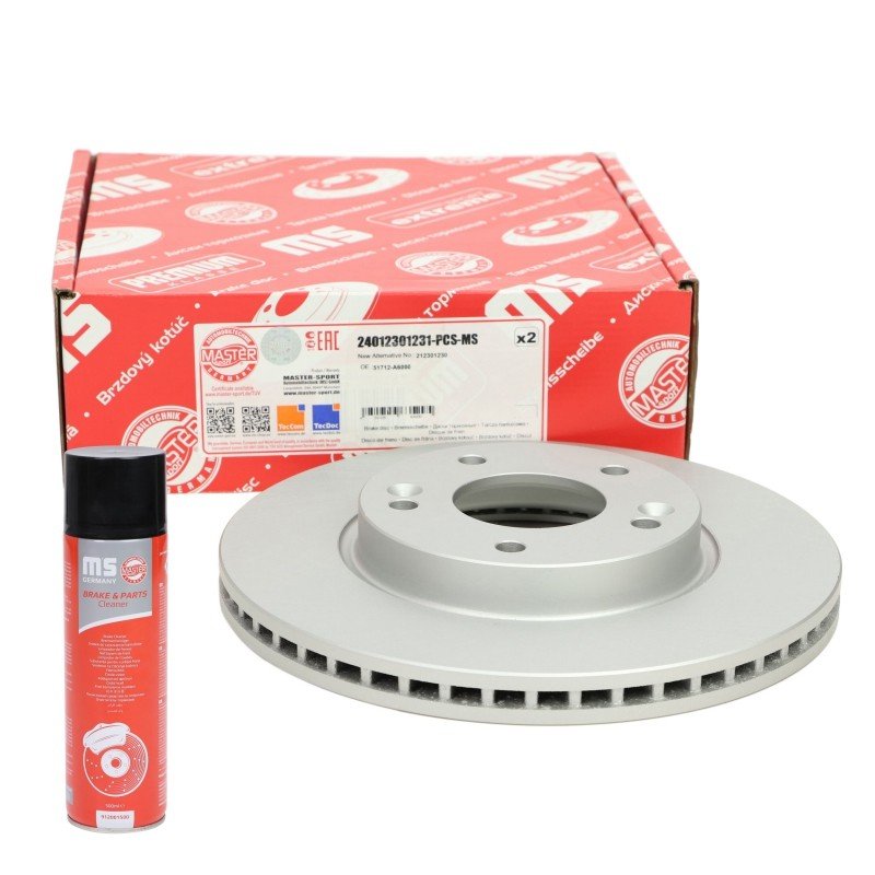 Brake Disc Set + Cleaner MASTER-SPORT 24012301231-PCS-MSP OE Ref 517122V000 MASTER SPORT