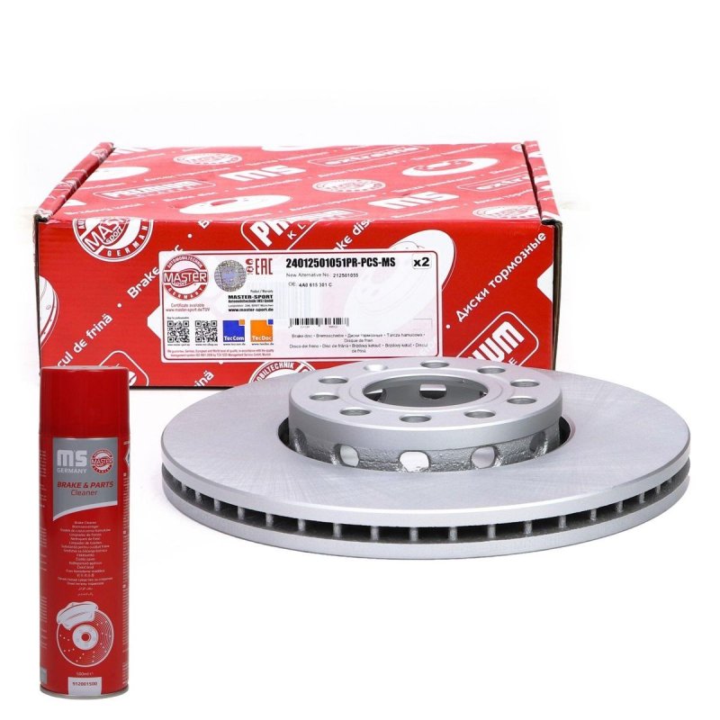 Brake Disc Set + Cleaner MASTER-SPORT 24012501051PR-PCS-MSP OE Ref 4A0615301C MASTER SPORT