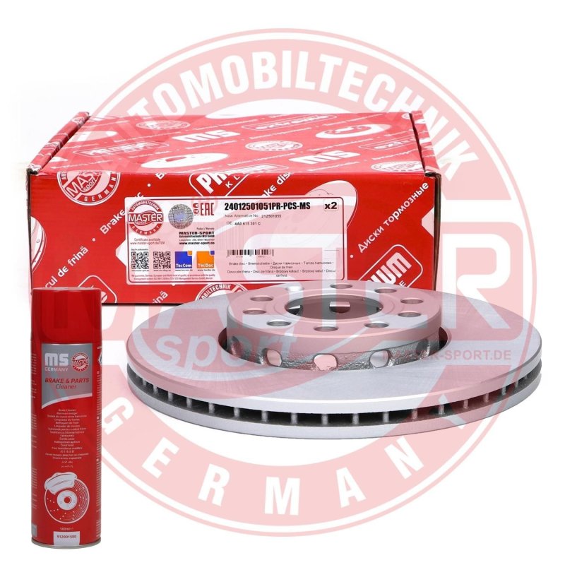 Brake Disc Set + Cleaner MASTER-SPORT 24012501051PR-PCS-MSP OE Ref 4A0615301C MASTER SPORT