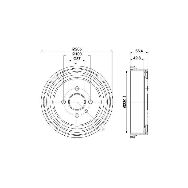 Brake Drum MINTEX MBD434 OE Ref 90495034 MINTEX