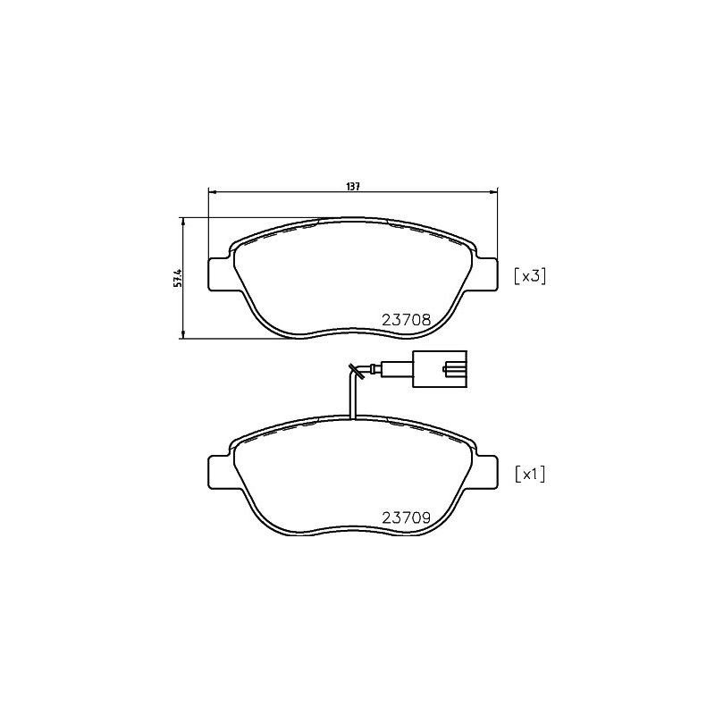 Brake Pad Set MINTEX MDB2240 OE Ref 77365623 MINTEX