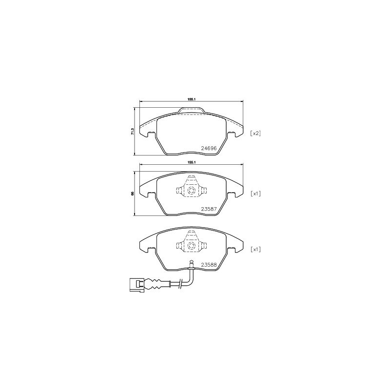 Brake Pad Set MINTEX MDB3824 OE Ref 3C0698151C MINTEX