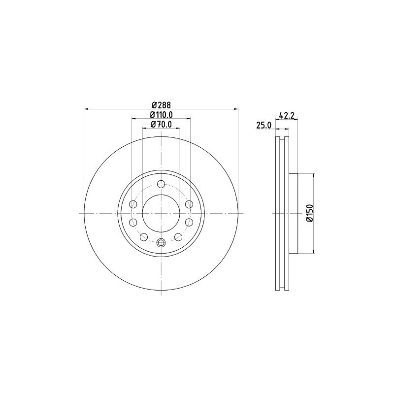 Brake Disc MINTEX MDC1009 OE Ref 93182284 MINTEX