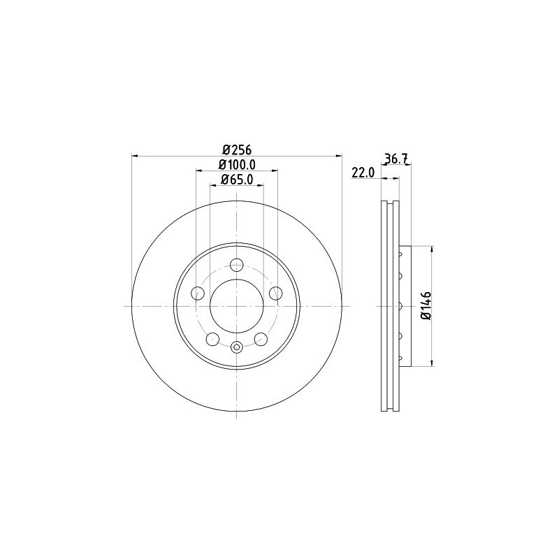 Brake Disc MINTEX MDC1019C OE Ref 1J0615301L MINTEX