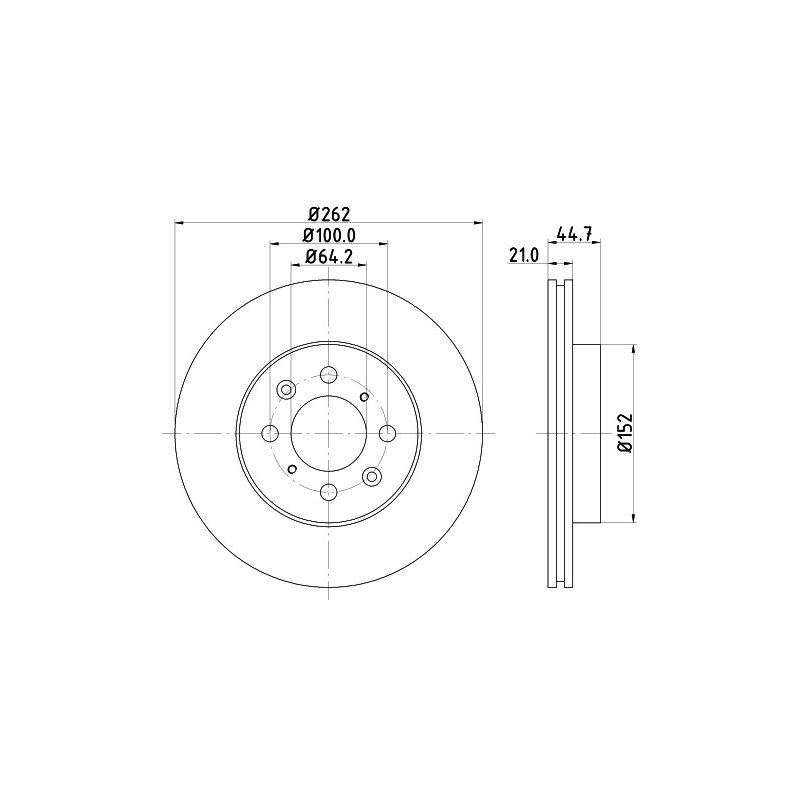 Brake Disc MINTEX MDC1023C OE Ref 45251T9PJ00 MINTEX