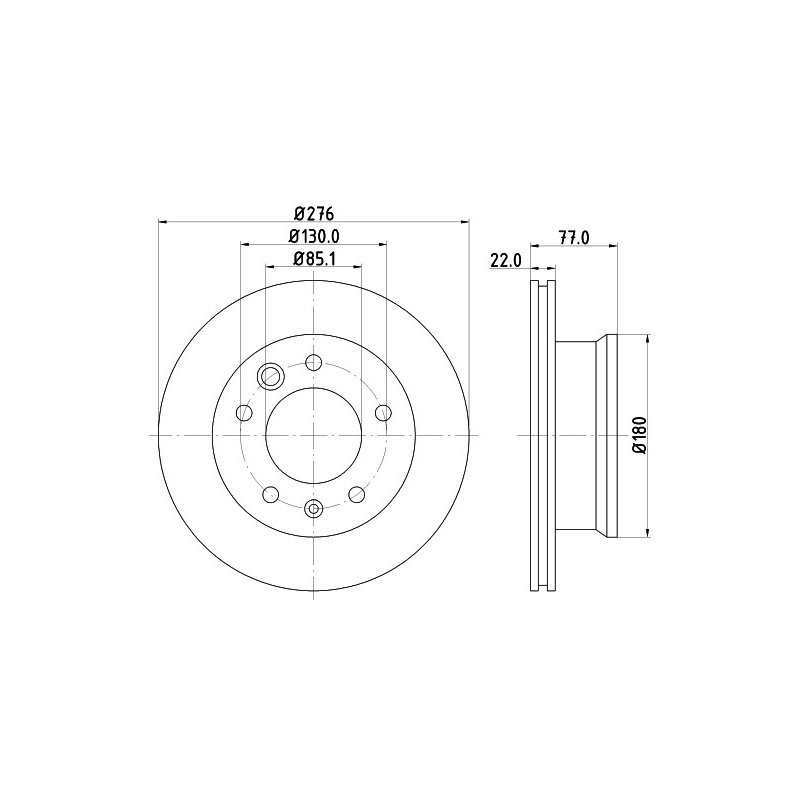 Brake Disc MINTEX MDC1037 OE Ref 2D0615301D MINTEX