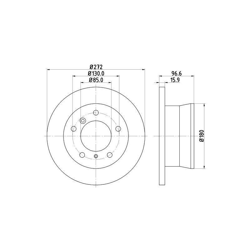Brake Disc MINTEX MDC1075 OE Ref 2D0615601D MINTEX