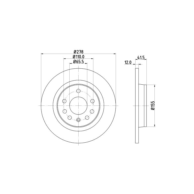 Brake Disc MINTEX MDC1560C OE Ref 9156787 MINTEX