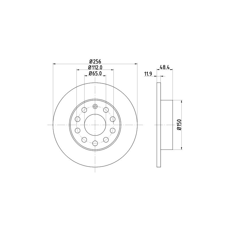 Brake Disc MINTEX MDC1679C OE Ref 1K0615601AJ MINTEX