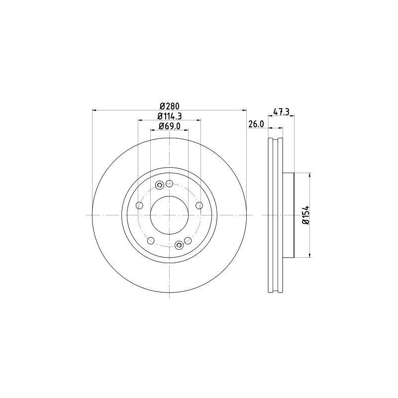 Brake Disc MINTEX MDC1780C OE Ref 517123K000 MINTEX