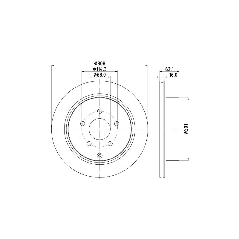 Brake Disc MINTEX MDC1820 OE Ref 432062V70A MINTEX