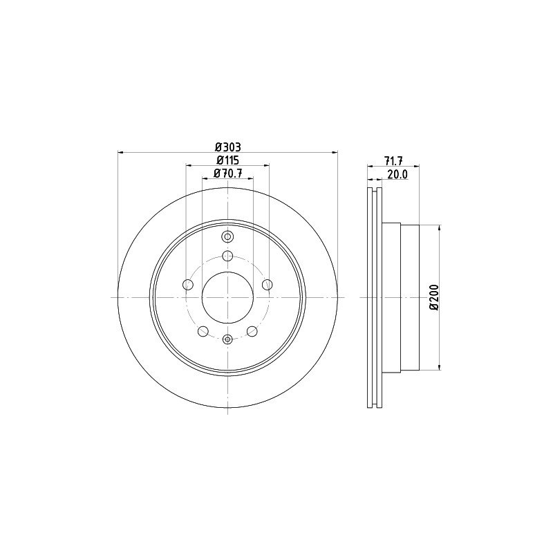 Brake Disc MINTEX MDC2020 OE Ref 4804637 MINTEX