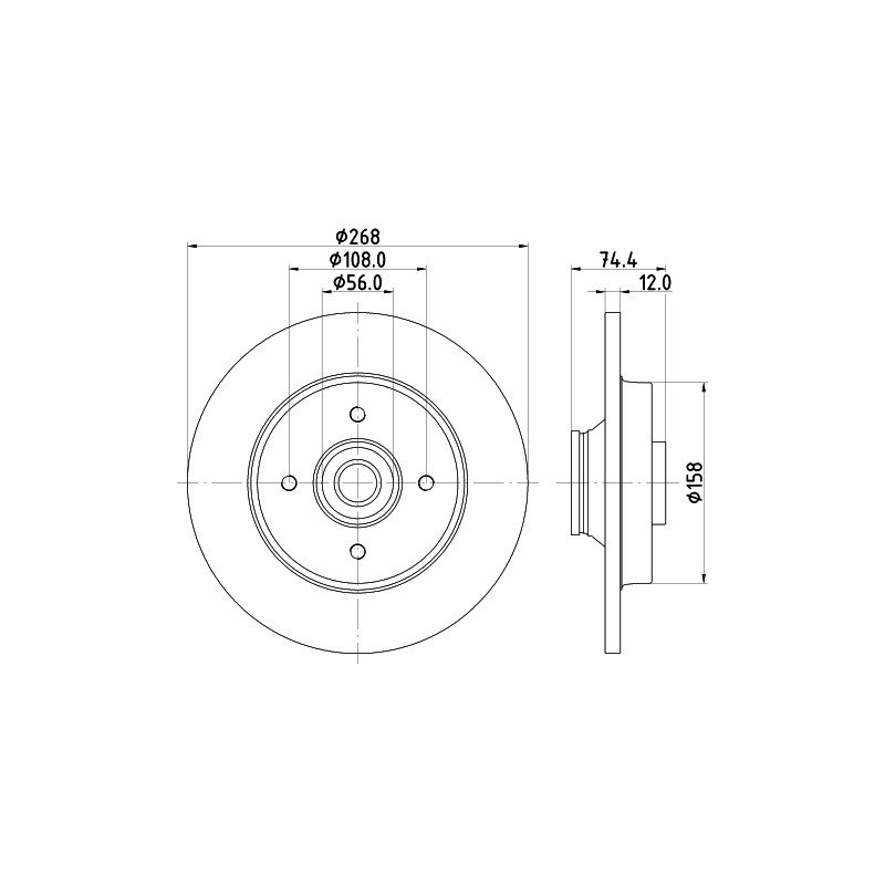 Brake Disc MINTEX MDC2030 OE Ref 424945 MINTEX