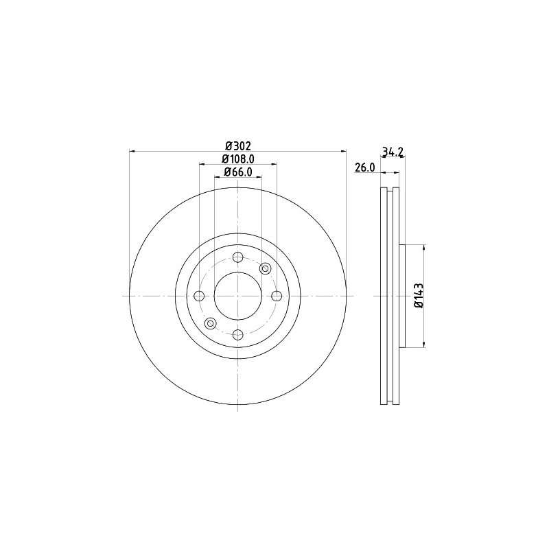 Brake Disc MINTEX MDC2032 OE Ref 9801876680 MINTEX