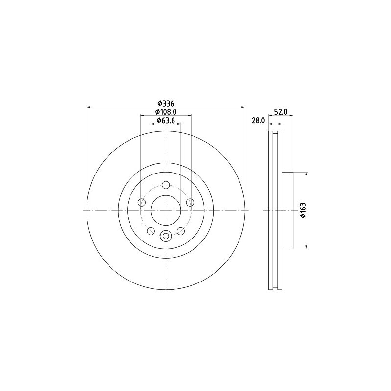 Brake Disc MINTEX MDC2035 OE Ref 30769057 MINTEX
