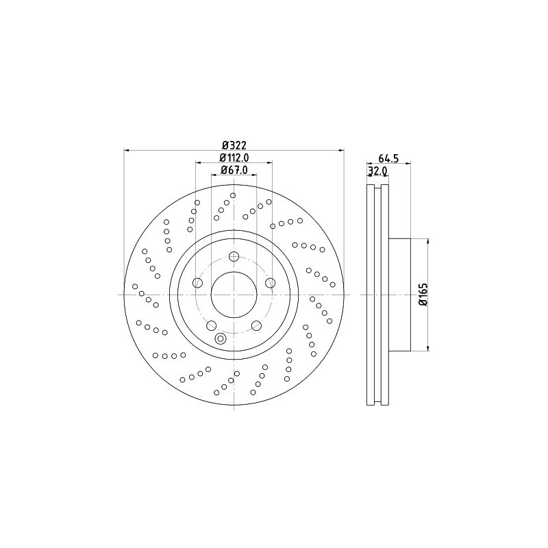Brake Disc MINTEX MDC2053 OE Ref A2044211012 MINTEX