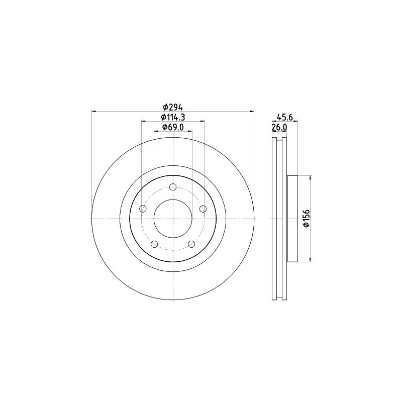 Brake Disc MINTEX MDC2101 OE Ref 05105514AA MINTEX