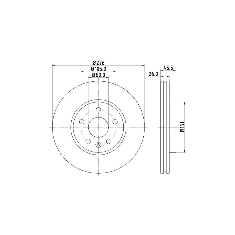 Brake Disc MINTEX MDC2131 OE Ref 509069 MINTEX