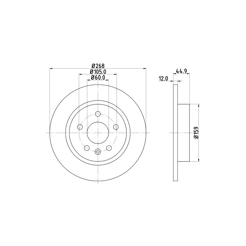 Brake Disc MINTEX MDC2132 OE Ref 1350214 MINTEX