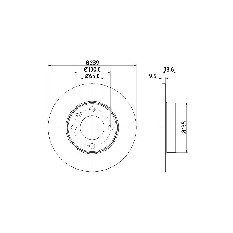 Brake Disc MINTEX MDC247 OE Ref 811615301C MINTEX