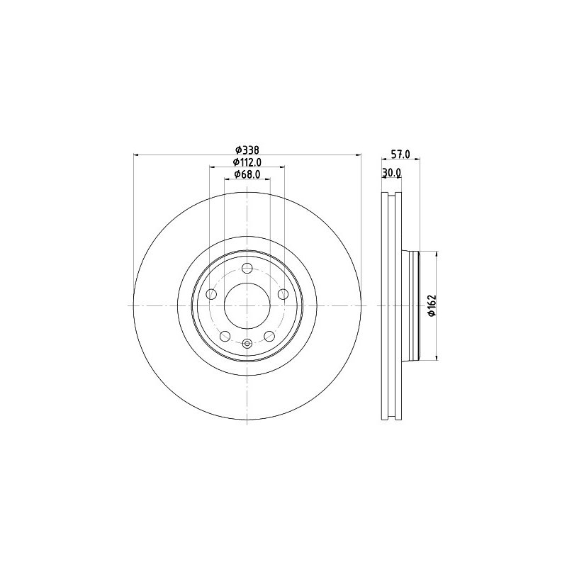 Brake Disc MINTEX MDC2744 OE Ref 80A615301A MINTEX
