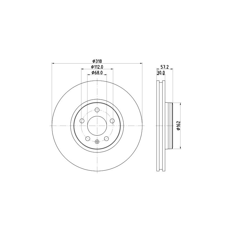 Brake Disc MINTEX MDC2745 OE Ref 8W0615301H MINTEX