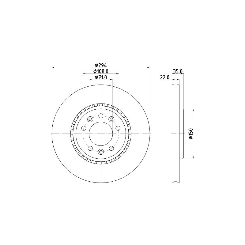 Brake Disc MINTEX MDC2759 OE Ref 1616394580 MINTEX