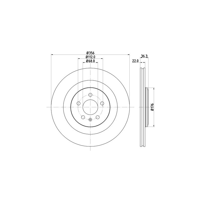 Brake Disc MINTEX MDC2768C OE Ref 4H0615601L MINTEX