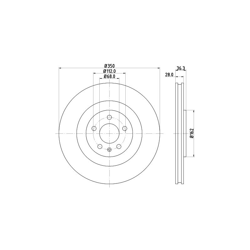 Brake Disc MINTEX MDC2791C OE Ref 4M0615601J MINTEX