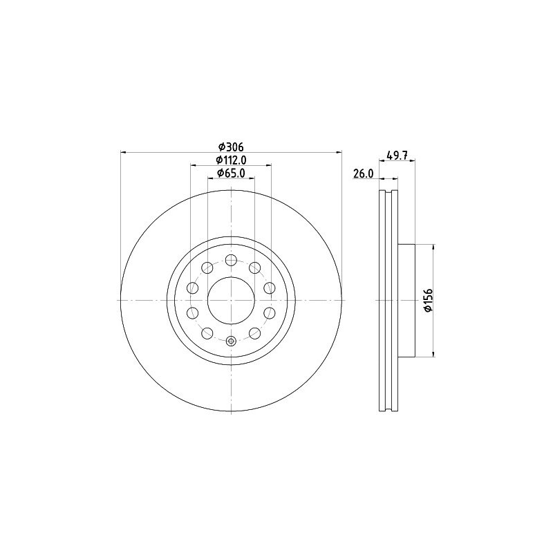 Brake Disc MINTEX MDC3030C OE Ref 5WA615301B MINTEX