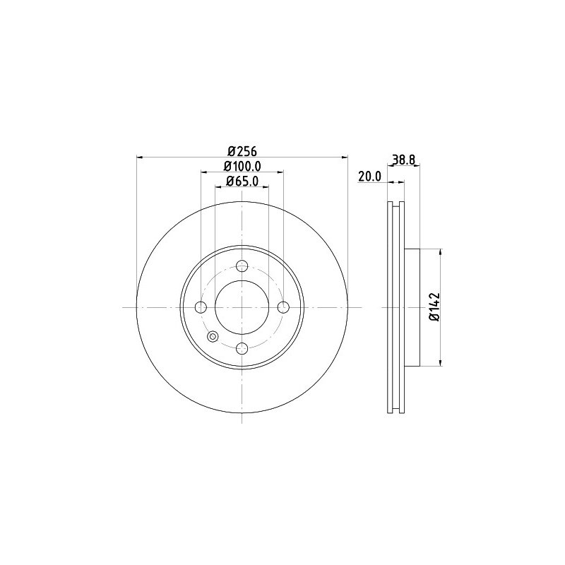 Brake Disc MINTEX MDC504C OE Ref 1HM615301E MINTEX