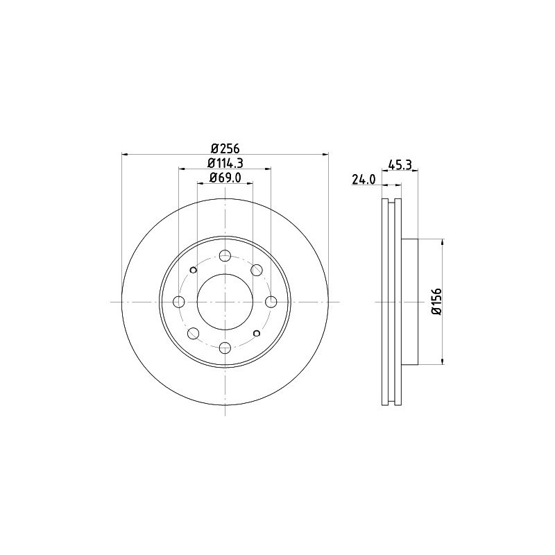 Brake Disc MINTEX MDC977 OE Ref MB668886 MINTEX