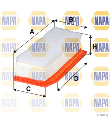 Air Filter NAPA NFA1542 OE Ref 1654600Q3H NAPA