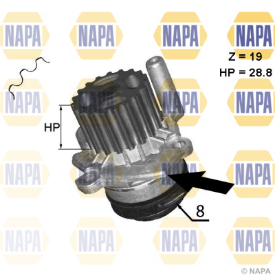 Engine Cooling Water Pump NAPA NWP1045 OE Ref 03L121011 NAPA