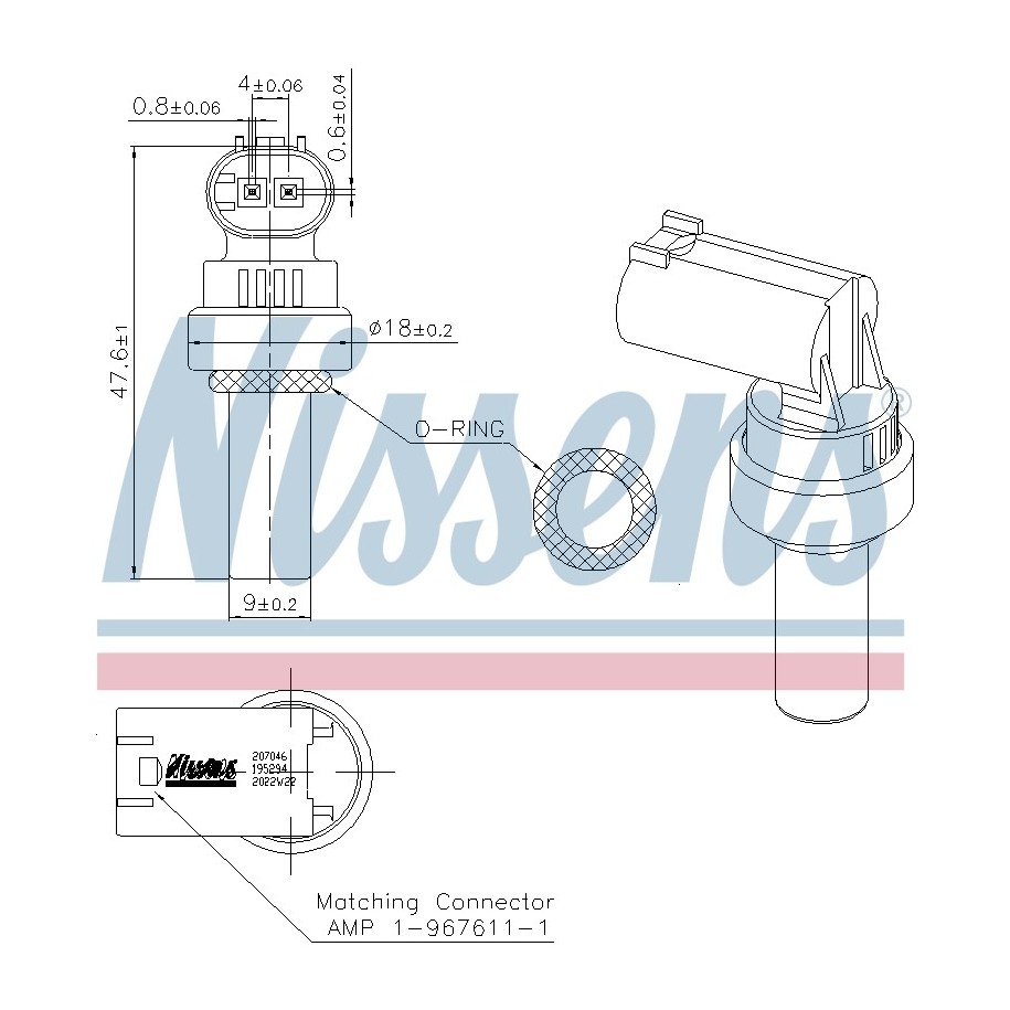 Coolant Temperature Sensor NISSENS 207046 OE Ref K05080147AA NISSENS