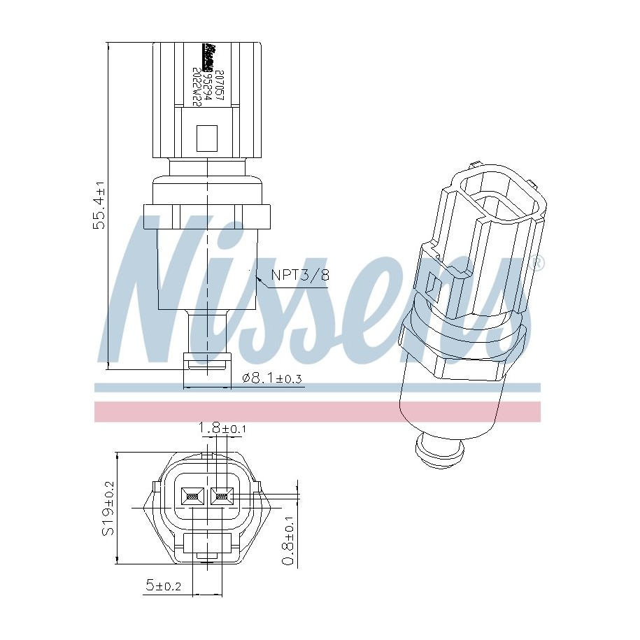Coolant Temperature Sensor NISSENS 207057 OE Ref LRA1600AA NISSENS
