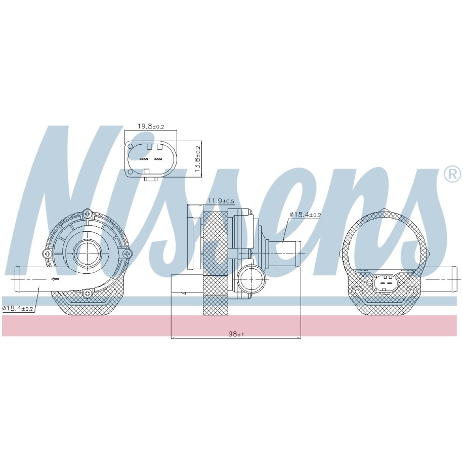Auxiliary Water Pump NISSENS 831057 OE Ref 2E0965521 NISSENS