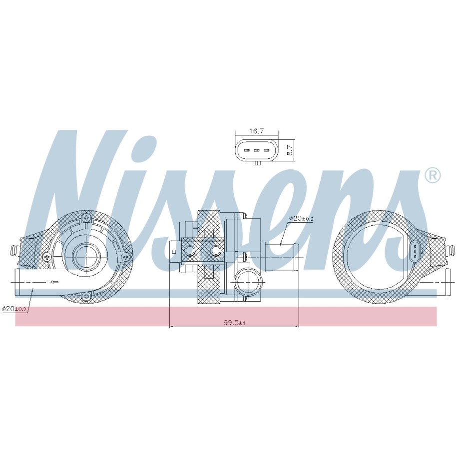 Auxiliary Water Pump NISSENS 831091 OE Ref 2Q0965567A NISSENS