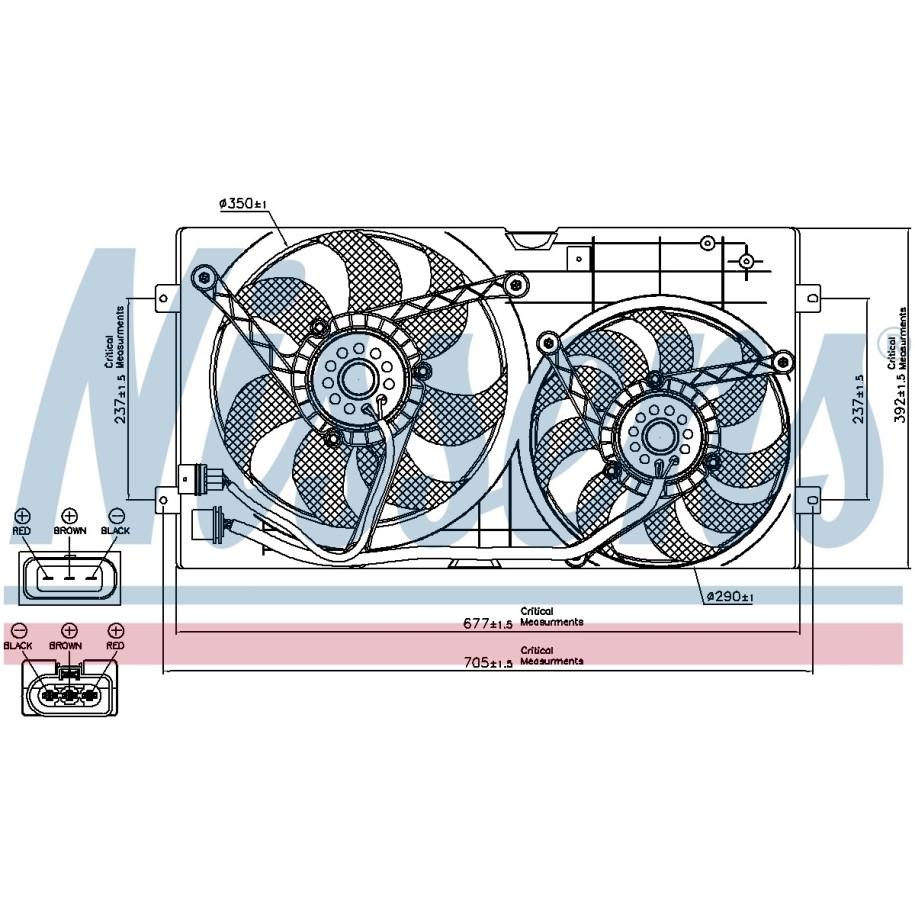 Engine Cooling Fan NISSENS 85250 OE Ref 1J0959455M NISSENS