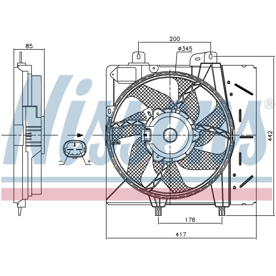 Engine Cooling Fan NISSENS 85991 OE Ref 1253P8 NISSENS