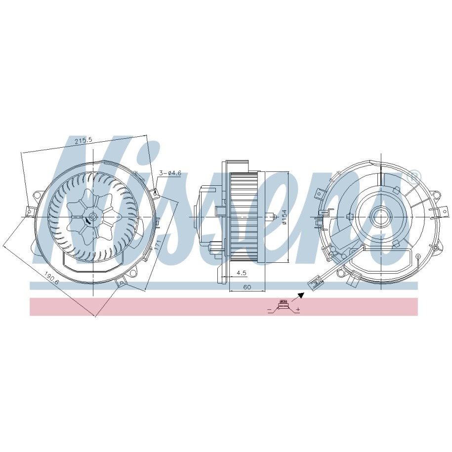 Heater Blower Motor NISSENS 87424 OE Ref 5Q2819021B NISSENS
