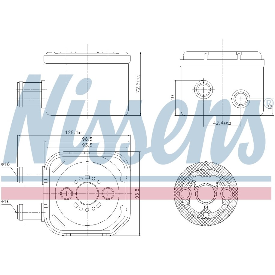 Engine Oil Cooler NISSENS 90652 OE Ref 028 117 021H NISSENS