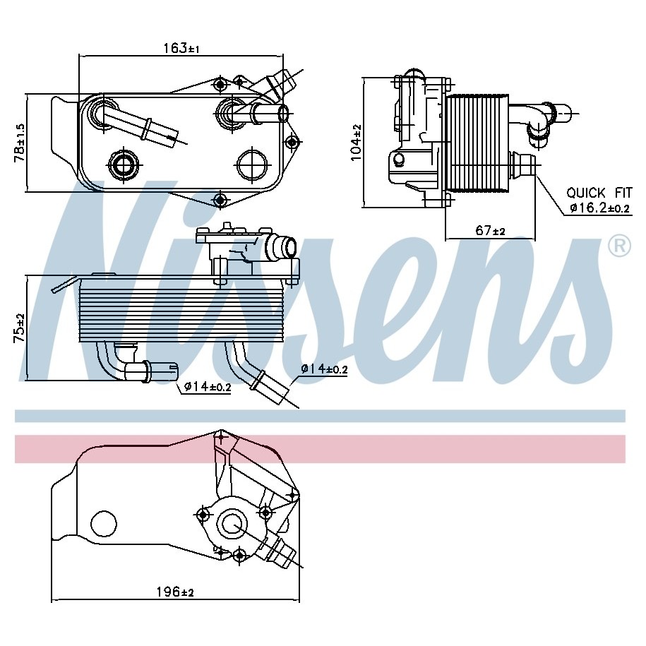 Automatic Transmission Oil Cooler NISSENS 90736 OE Ref 17217529499 NISSENS