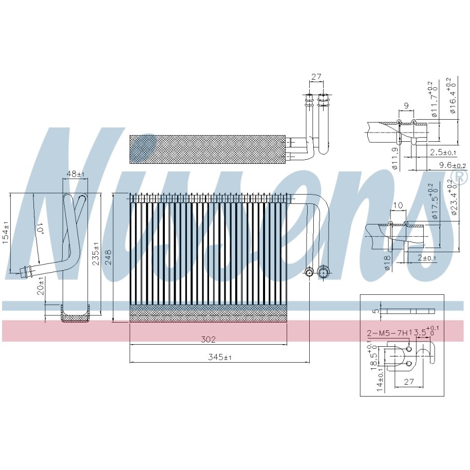 AC Evaporator NISSENS 92327 OE Ref 64119237501 NISSENS