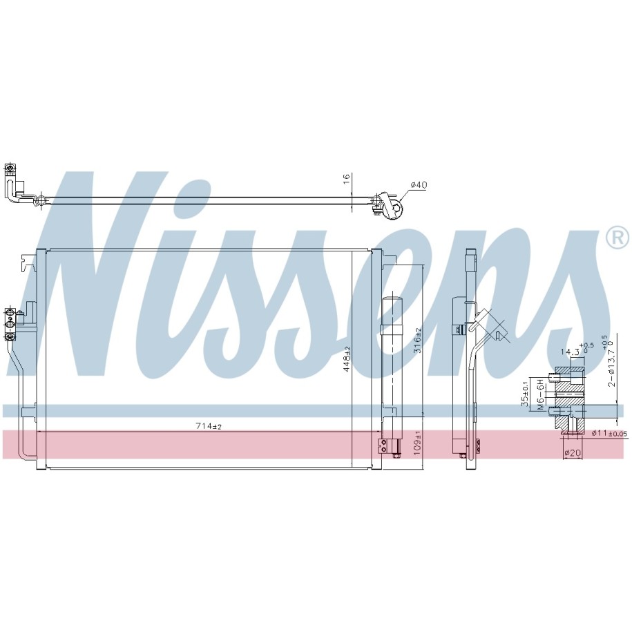Condenser NISSENS 94917 OE Ref K68013633AA NISSENS