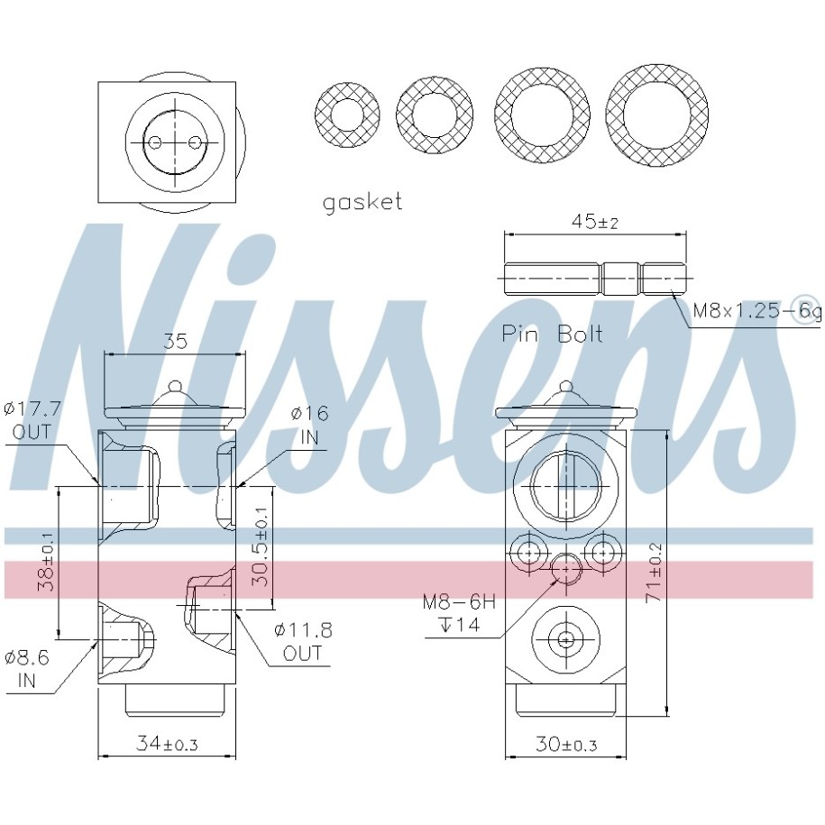 Expansion Valve NISSENS 999286 OE Ref 1618263 NISSENS