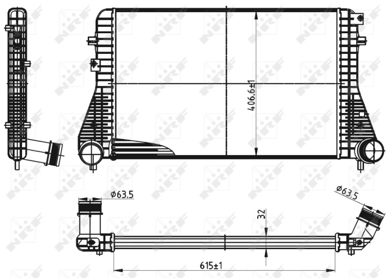 Intercooler NRF 30316 OE Ref 1K0145803AF NRF